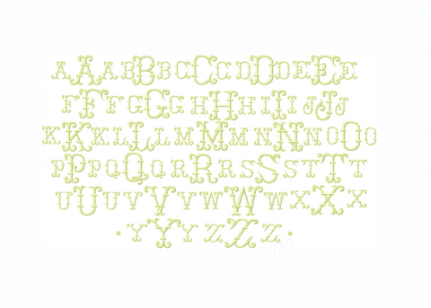 5x7 Nora Satin Embroidery Font Package