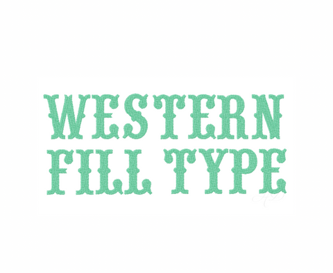 4x4 Western Fill Embroidery Font Package