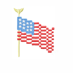 Cross Stitch Flag Embroidery Design