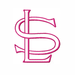 3.5" L Two Type Outline Embroidery Font