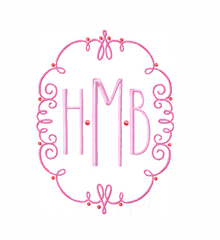 Scroll Frame Satin Embroidery Design