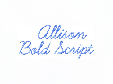 Allison Bold Satin Stitch Embroidery Font