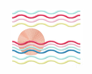 Vintage Beach Sunset Design