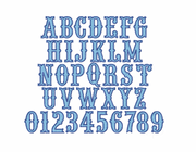 5x7 Western Fill Satin Embroidery Font Type  Embroidery Font (Copy)