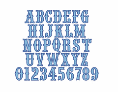 5x7 Western Fill Satin Embroidery Font Type  Embroidery Font (Copy)