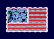 Hydrangea Scalloped American Flag Embroidery Design