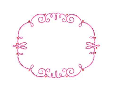 Scroll Frame Satin Embroidery Design