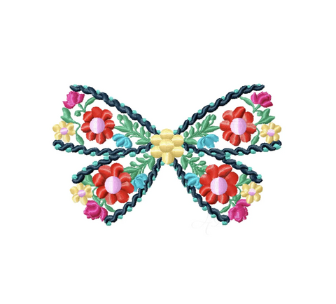 Full Floral Bow Embroidery Design
