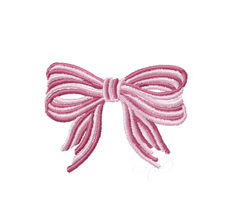 Mini Striped Bow Embroidery Design