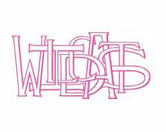 Wildcats Embroidery Font LayeredType Outline Design