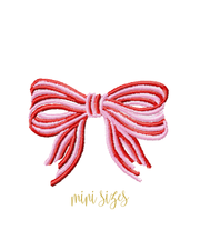 Mini Striped Bow Embroidery Design