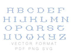 Barrett Fill and Outline Monogram PDF PNG SVG EPS Monogram Font