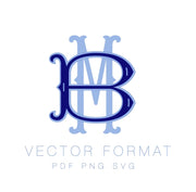 Barrett Fill and Outline Monogram PDF PNG SVG EPS Monogram Font