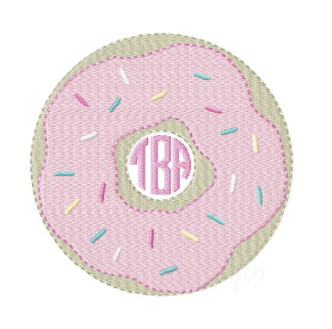 Donut Monogram Embroidery Design