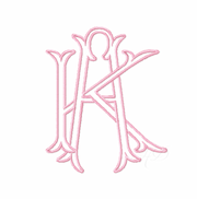 3.5" A Emmaline Layered Outline Embroidery Font