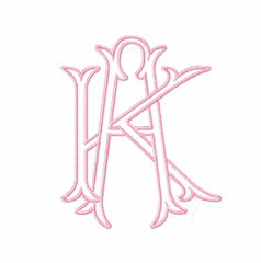 3.5" A Emmaline Layered Outline Embroidery Font