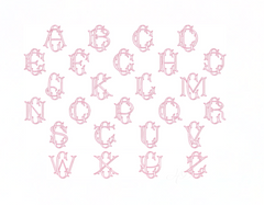 3.5" C Emmaline Layered Outline Embroidery Font