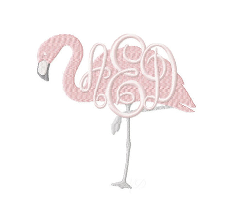 Single Color Flamingo Embroidery Design