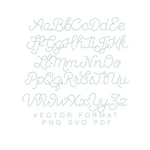 Ginny Stitch PDF PNG SVG & EPS Vector Monogram Font