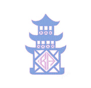 Pagoda Monogram Embroidery Design