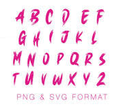 Paint Brush PNG & SVG Monogram Font