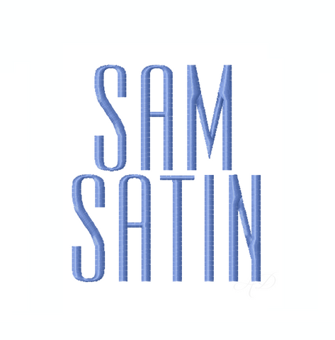 3/4" Sam Type Satin Stitch Embroidery Font