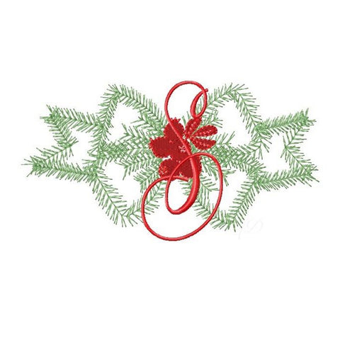 Greenery Bow Wreath Christmas Embroidery Design