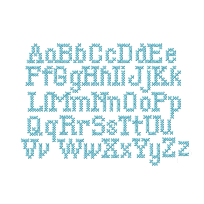 Cross Stitch Satin Embroidery Font – HERRINGTON DESIGN