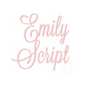 7 sizes Satin Stitch Emily Script Embroidery Font