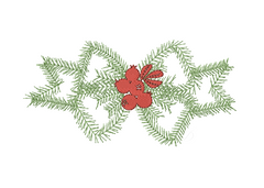 Greenery Bow Wreath Christmas Embroidery Design