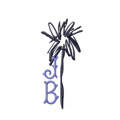 Abstract Palm Tree Embroidery Design