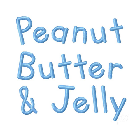 3/4" Inch Peanut Butter Jelly Font