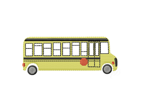 Retro School Bus Embroidery Design