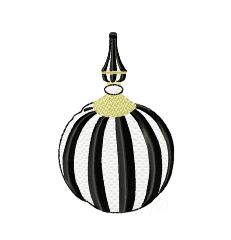Harlequin Topiary Striped Pumpkin Embroidery Design