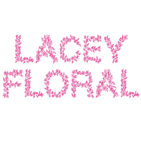 2.5" Lacey Floral Font Embroidery Font