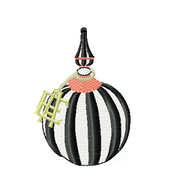 Harlequin Topiary Striped Pumpkin Embroidery Design