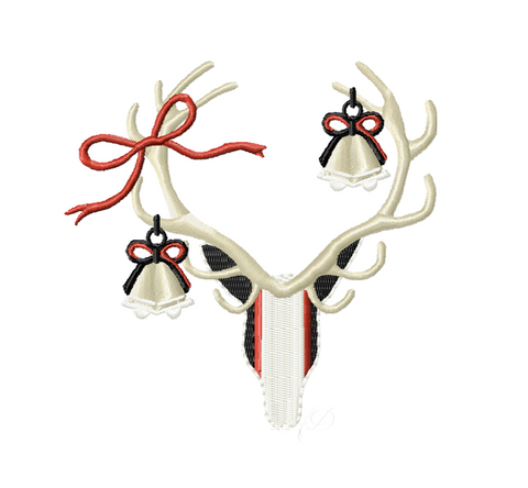Antler Deer Ornament Christmas Embroidery Design