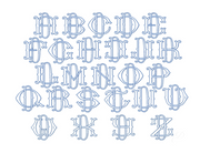 3.5" D Fishtail Embroidery Font Two Type Outline Font