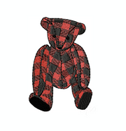 Gingham Teddy Bear Stuffed Embroidery Design
