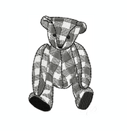 Gingham Teddy Bear Stuffed Embroidery Design