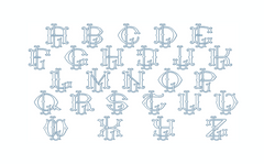 3.5" L Fishtail Embroidery Font Two Type Outline Font