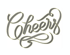 Cheers Ribbon Embroidery Design