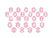3.5" O Two Type Outline Embroidery Font