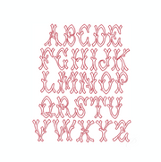 Bamboo Open Satin Ribbed Embroidery Font Small