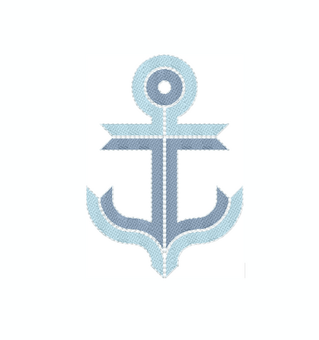 Ribbon Anchor Embroidery Design