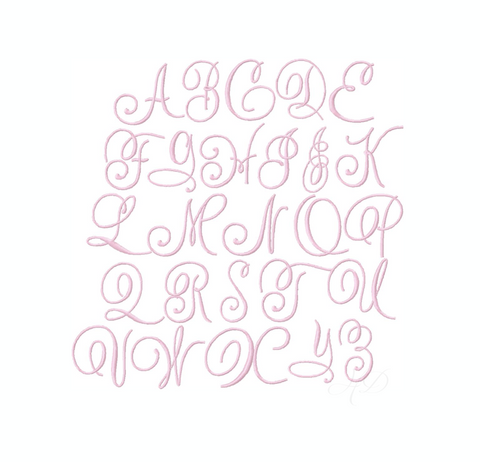 4 sizes Sweet and Simple Monogram Satin Stitch 4x4 Hoop Embroidery Font