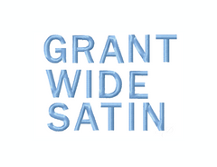1/4" Inch Grant Wide Satin Font