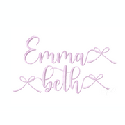 2" Emma Beth Bow Satin Embroidery Font