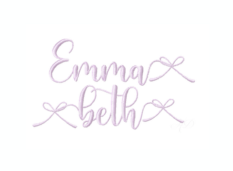Emma Beth Bow Satin Embroidery Font