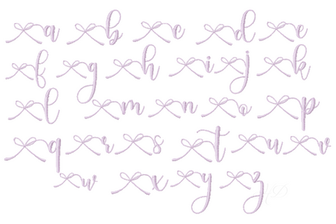 2" Emma Beth Bow Satin Embroidery Font
